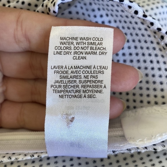 DYNAMITE V-Neck Long Puffy Sleeves Corset Buttons Blouse • Polka Dot • S Small - Picture 11 of 12